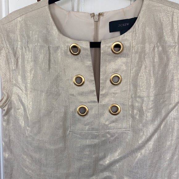 J. Crew gold dress with grommets and pockets size 2 - Picture 2 of 4